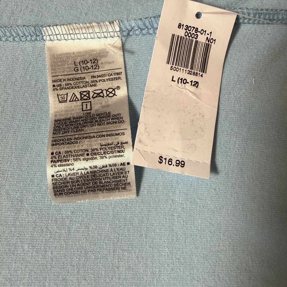 Girls Metallic Blue Shimmer Leggings Size L 10–12 NWT Stretch Elastic Waist